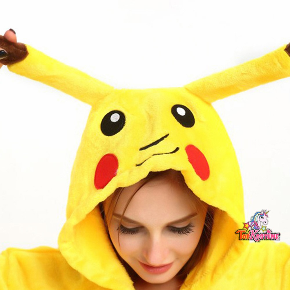 Pikachu Kostüm Unisex Pyjamas Cosplay Tier Onesie Schlafoveralls