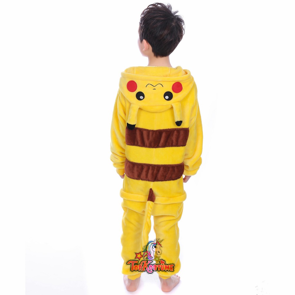 Pokemon Pikachu Kostüm Kinder Tier Pyjamas Onesie Schlafanzug Overalls