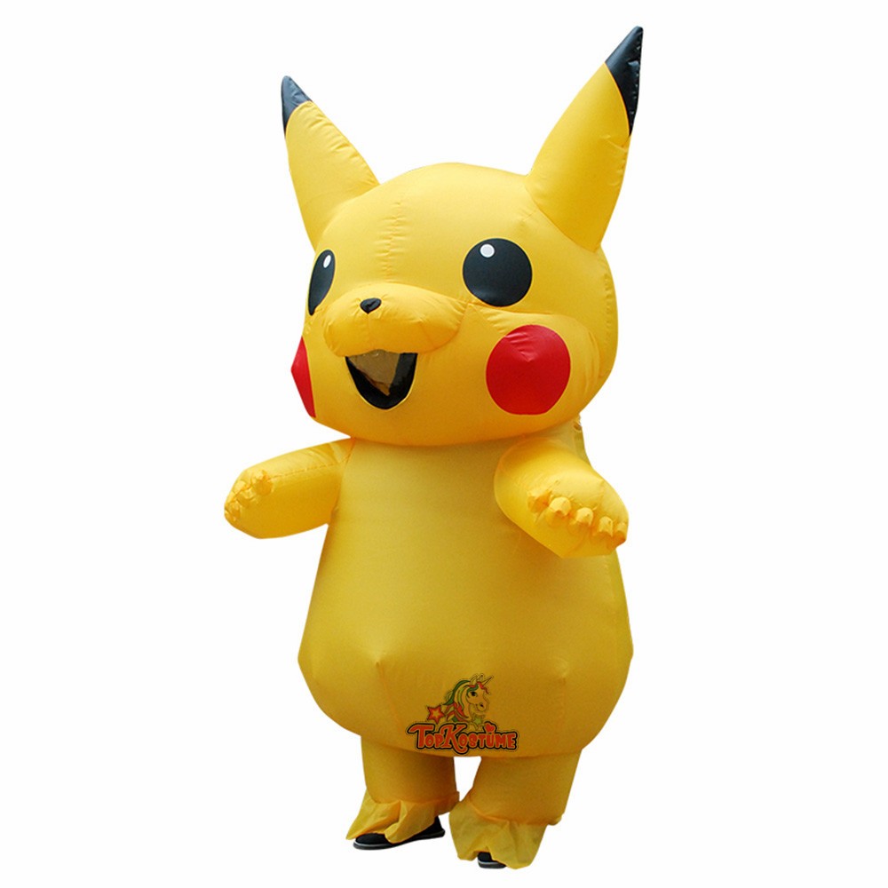 Aufblasbares Pikachu Kostüm Erwachsene und Kinder - Topkostueme.com